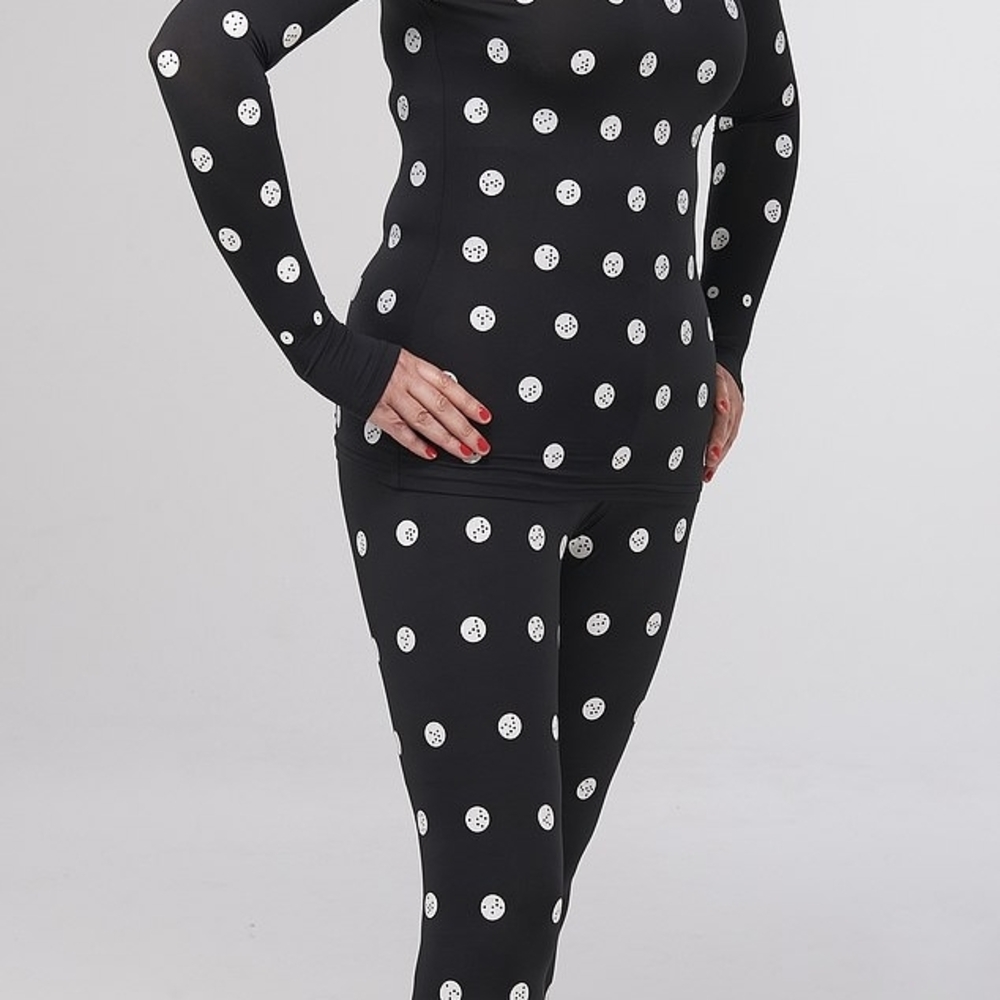Zozo Suit Elegant Black and White Polka Dot 2pc Body Suit Women's Size 3